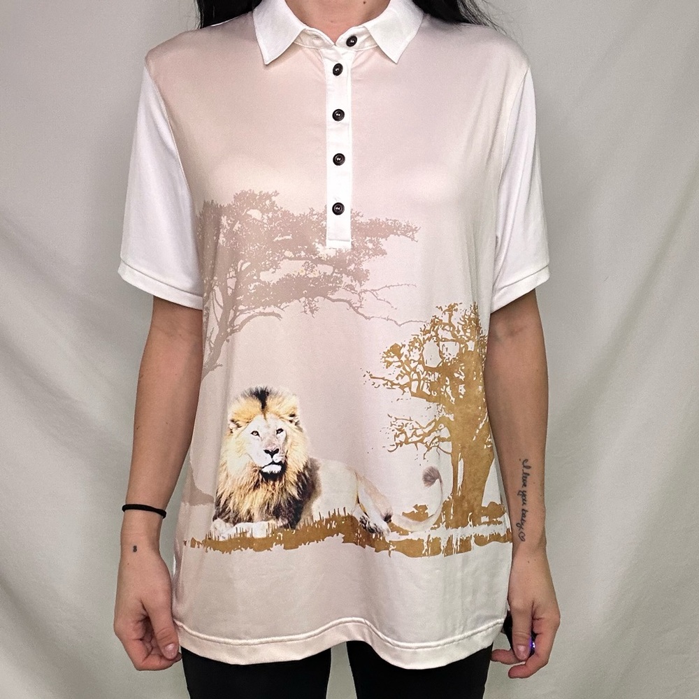 GOLFINO LIONS QUARTER BUTTON UP NEW